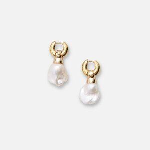 Eliou Stina Earrings Gold Plated & Pearl Baroque Revolve